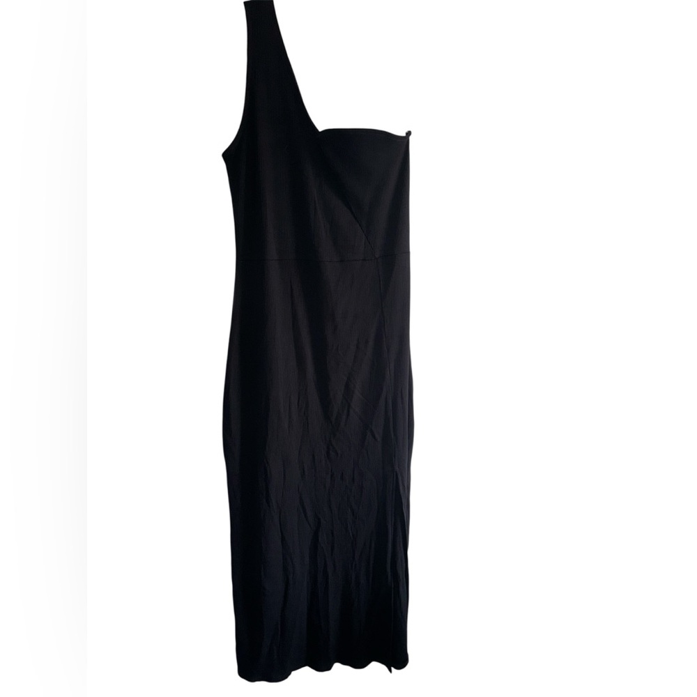 Lulus Black One-Shoulder Front Slit Maxi Dress Size XL- NWT